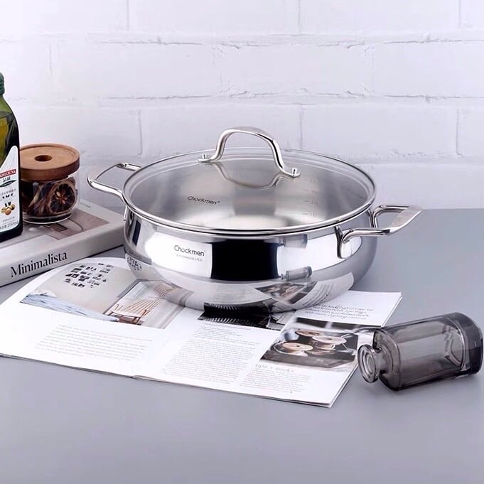 CKM72 – NỒI LẨU, NỒI LUỘC GÀ THÀNH THẤP CHOCKMEN 30CM