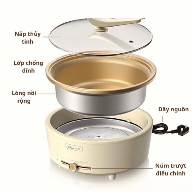 Nồi Lẩu Điện Đa Năng Bear Chính Hãng 5L DHG-P50F1