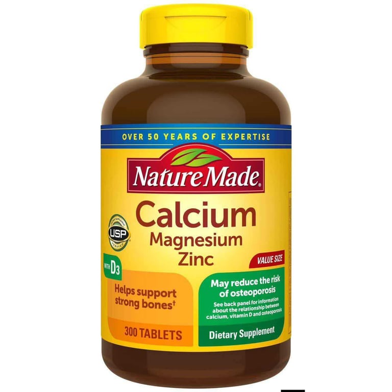 Calcium magnesium zinc with D3 Nature made 300 viên