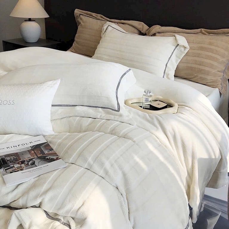 Full set 4 món: Bộ chăn ga gối MarkCross nỉ nhung cao cấp CHT05