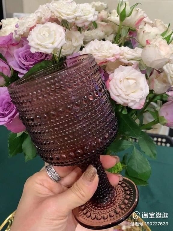 Set 6 cốc thủy tinh pha lê họa tiết hạt mưa