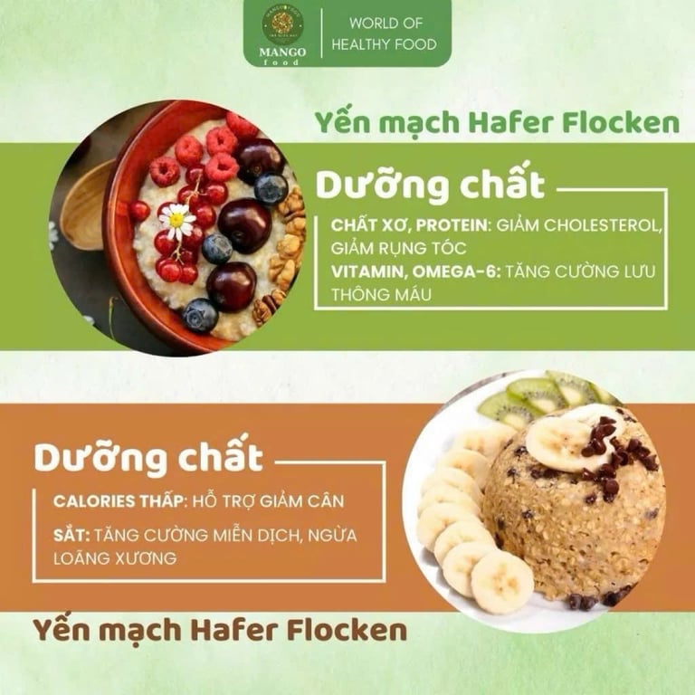 set 3 gói Yến Mạch Đức Cán Dẹp Hafer Flocken 500g