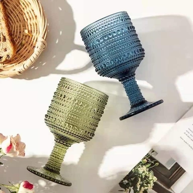 Set 6 cốc thủy tinh pha lê họa tiết hạt mưa