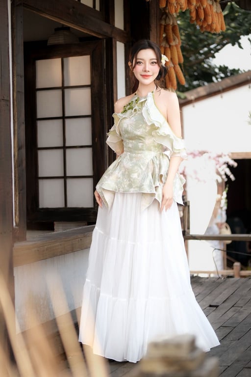 Flexy - Set yếm Niên An xanh