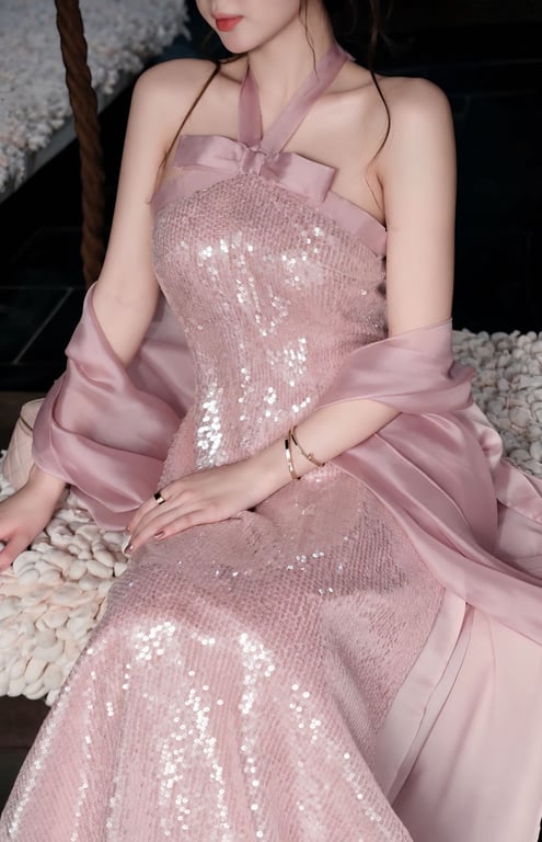 AD yếm kim sa nơ hồng S/M