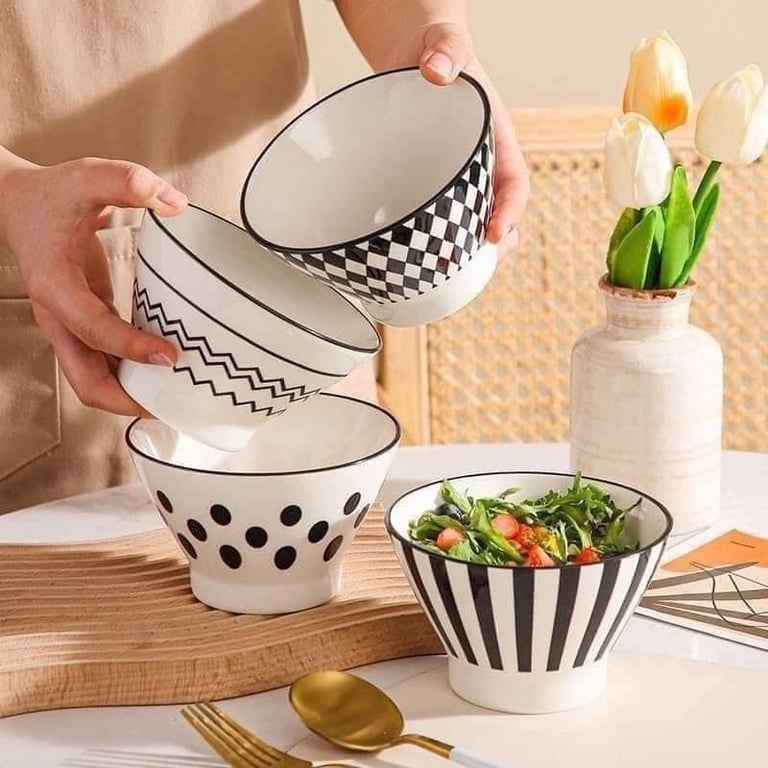 set 4 bát + 4 thìa sứ siêu đẹp