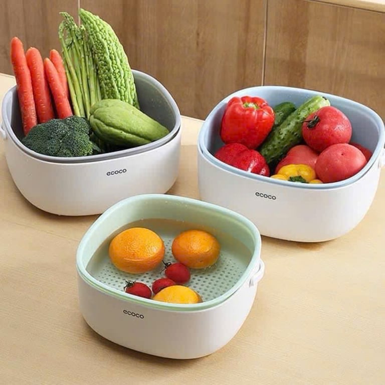 Chậu Rửa Kèm Rổ ECOCO có quai xách đường kính 27cm và 23cm❗️