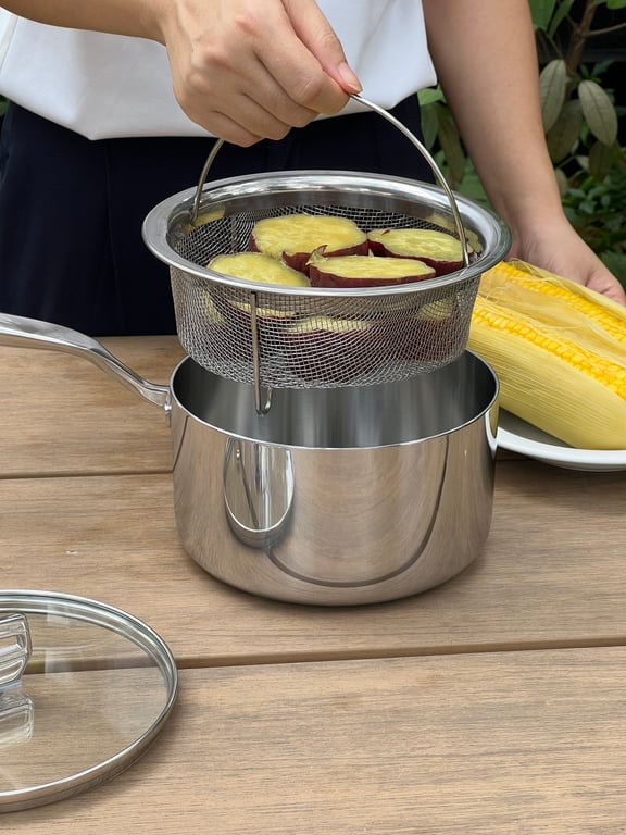 Xửng hấp có quai xách inox 304 đa năng Kaiyo