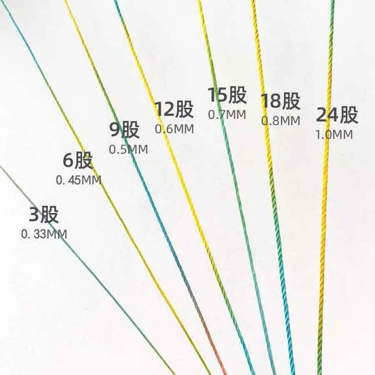 Sợi lụa bóng loại 3/6/9/12/15/18 sợi  thêu màu đen