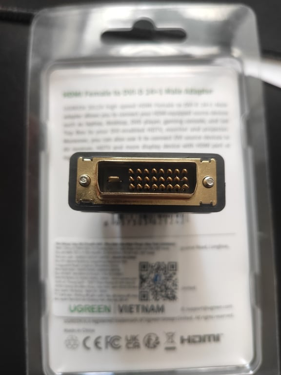 Đầu Nối DVI 24+1 Male Sang HDMI Female Ugreen 20124