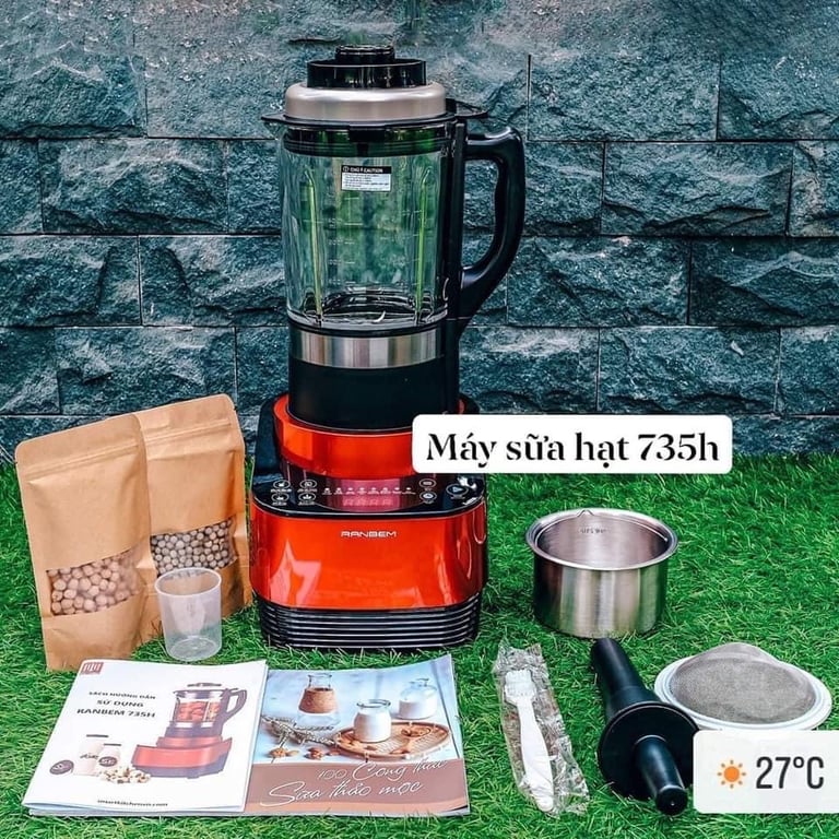 MÁY LÀM SỮA HẠT, MÁY XAY NẤU ĐA NĂNG RANBEM 735H - MODEL 2019