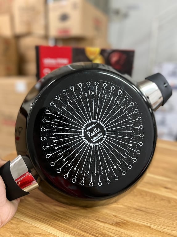 Chảo hợp kim nhôm chống dính 2 quai KIMS COOK Paella 30cm đáy từ