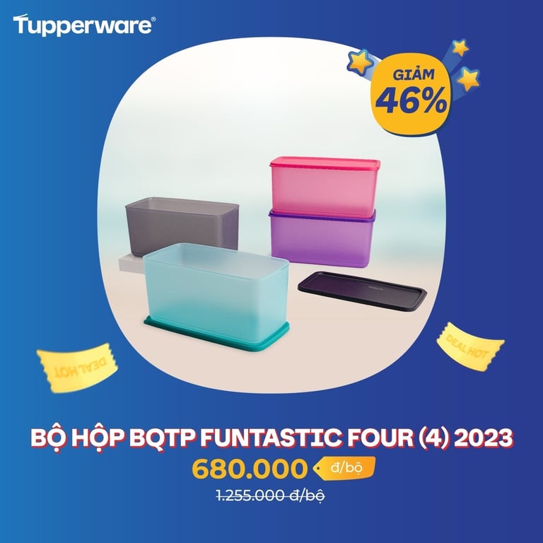 Set 4 hộp bảo quản thực phẩm