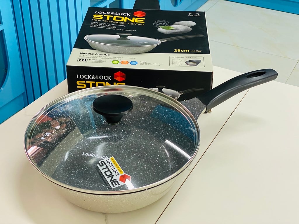chảo vân đá sâu lòng Lock&Lock Stone LCA6285D 28cm