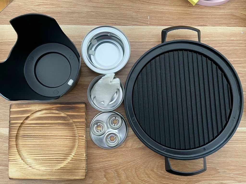 Bếp cồn chảo gang mini nướng thịt chống dính.