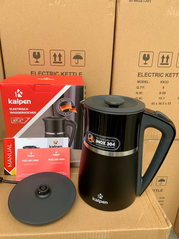 Ấm Đun Nước Siêu Tốc 3 Lớp Kalpen KK33, 1.7L-2200W
