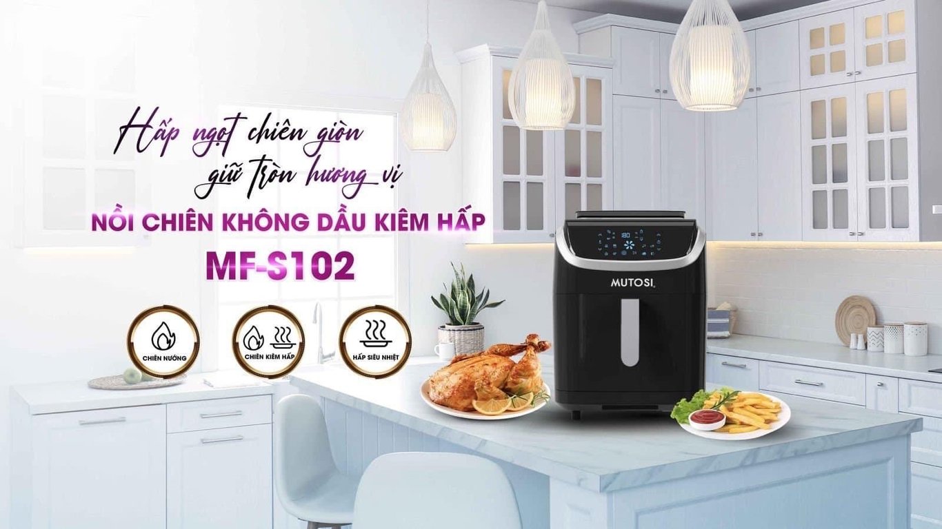 Nồi Chiên Không Dầu kiêm hấp MF-S102