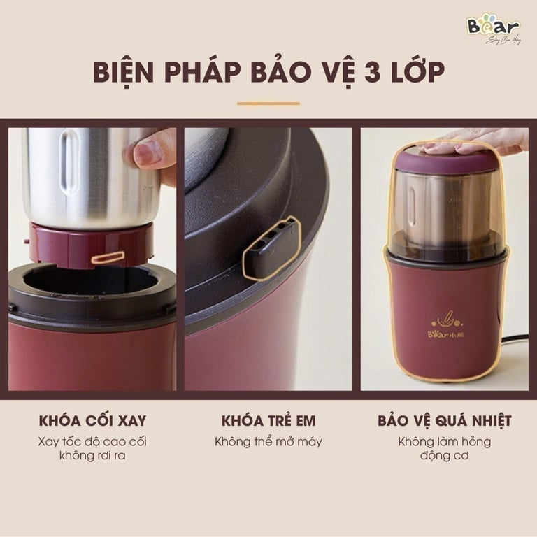 MÁY XAY BỘT KHÔ BEAR-MDJ- A02G3