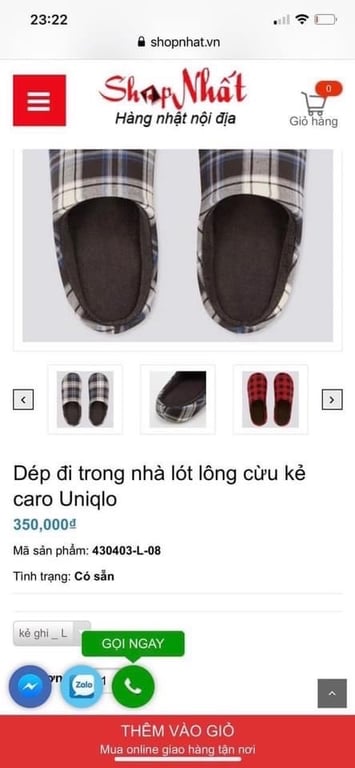 Dép đi trong nhà hàng xuất Uniqlo