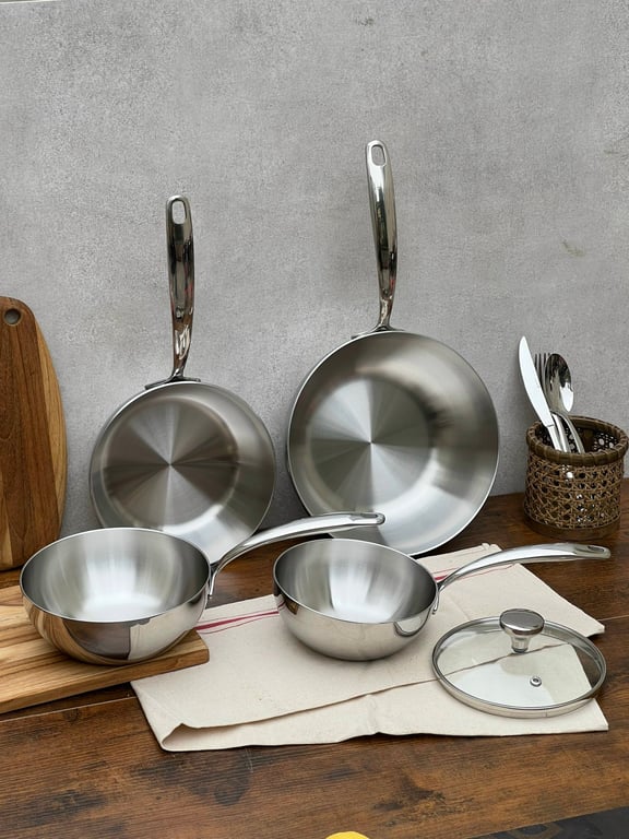 CHẢO ĐÚC INOX NGUYÊN KHỐI 3 LỚP KAIYO (16-18-20cm)