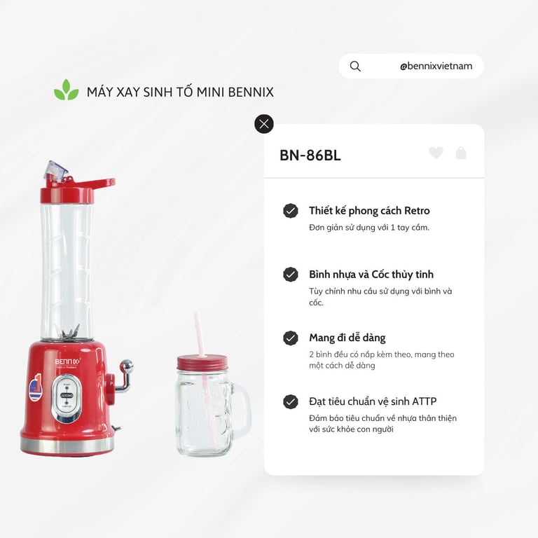 MÁY XAY SINH TỐ MINI BENNIX BN-86BL
