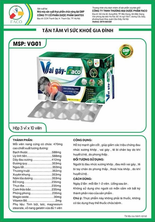 Viên vai gáy Faco h/30v