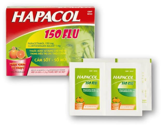 Hapacol 150 flu HẬU GIANG h/ 24 gói
