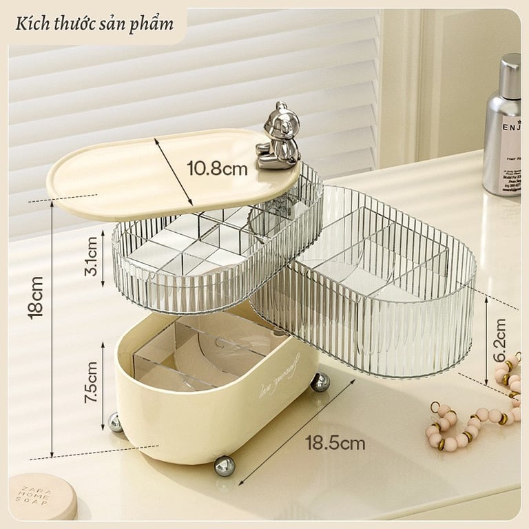 Hộp Để Đồ Đa Năng 3 Tầng Xoay 360 độ - UF512