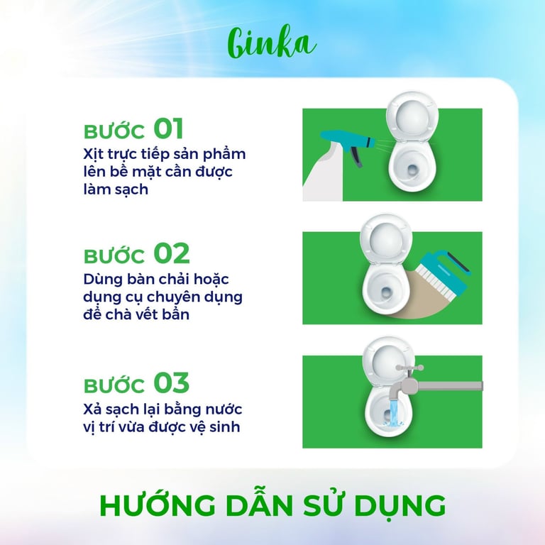 Tẩy đa năng cao cấp GINKA - Tẩy cặn canxi, tẩy dầu mỡ
