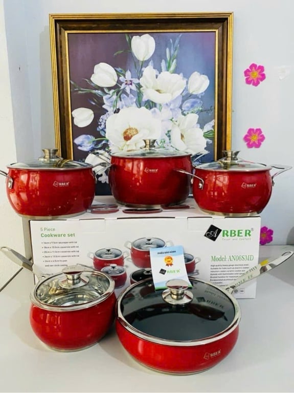 BỘ NỒI TỪ CHẢO CAO CẤP 5 MÓN ARBER AN06 SANG TRỌNG (an06smd)