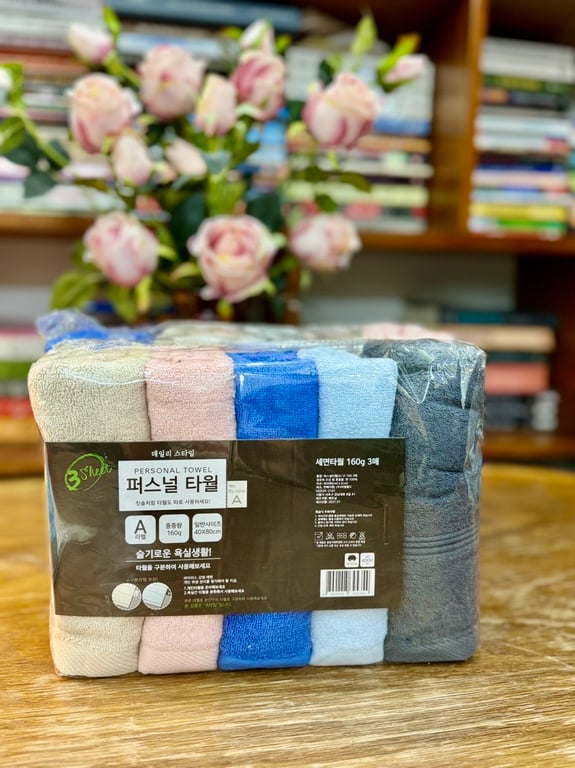 Combo set 5 khăn tắm gội xuất Hàn