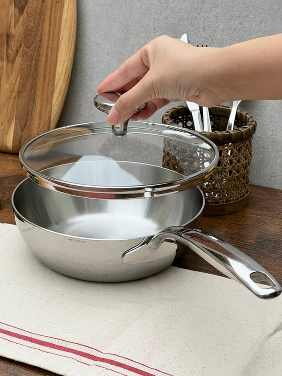 CHẢO ĐÚC INOX NGUYÊN KHỐI 3 LỚP KAIYO (16-18-20cm)