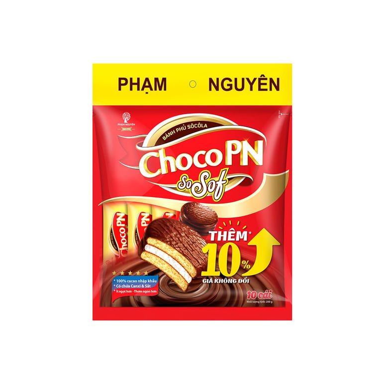 Bánh phủ sôcôla ChocoPN - Túi 12 cái × 18g