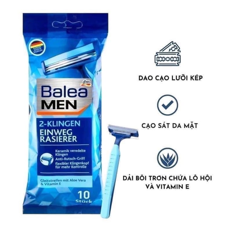 Set 10 dao cạo râu 3 lưỡi Balea Men