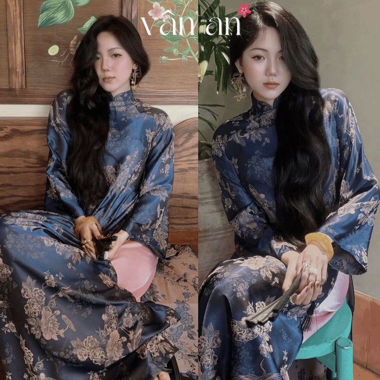 AD trúc Xuân in họa tiết chim