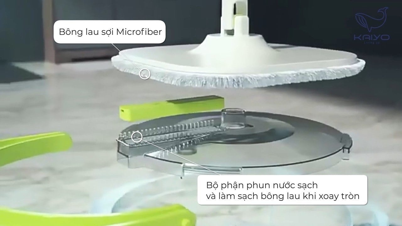 Cây lau nhà tách nước bẩn thông minh kaiyo