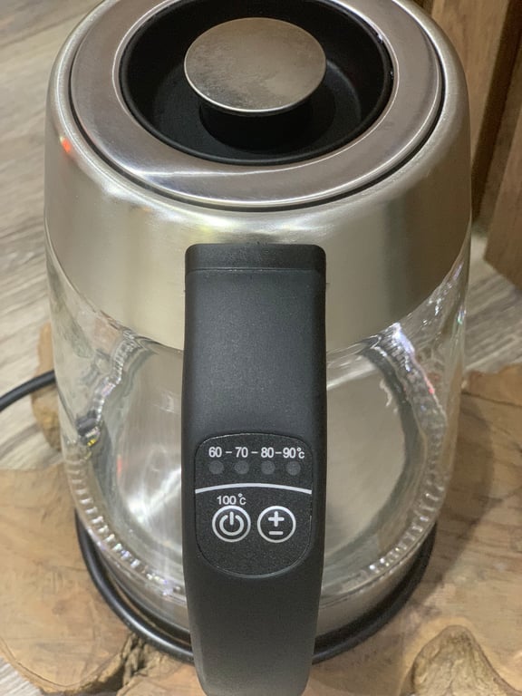 Ấm siêu tốc thuỷ tinh kèm lõi lọc trà inox + chức năng điều chỉnh nhiệt độ Lebenlang Đức 1.7L