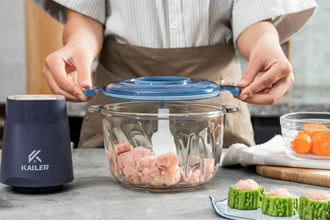 MÁY XAY THỊT KAILER CỐI THỦY TINH KL-007