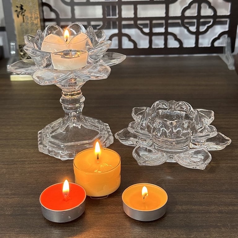 Cốc Đựng Nến Hoa Sen Thủy Tinh