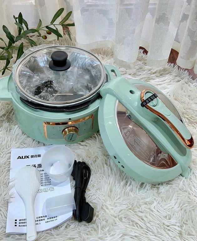 Nồi Áp Suất AUX 4L - Màu xanh Mint siêu siêu đẹp