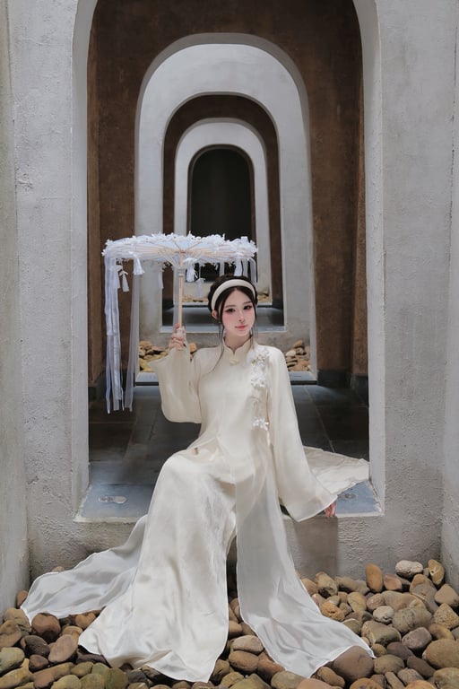 AD 6 tà lót gấm voan tơ kem S/M