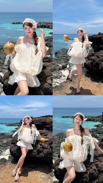 Set biển xinh trắng