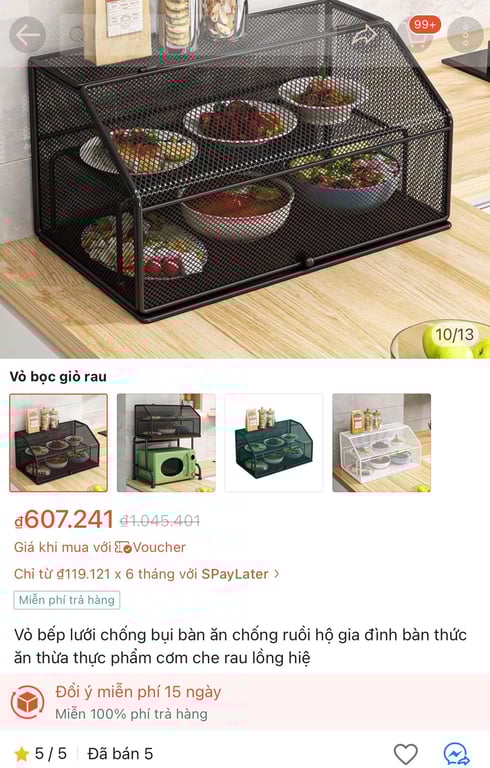 kệ lưới bảo quản thức ăn 2 tầng