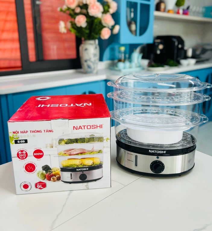 NATOSHI - NỒI HẤP 3 TẦNG NATOSHI NS09 9 LÍT