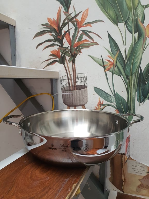 CHẢO XÀO LẨU INOX ĐÚC LIỀN KHỐI KALPEN SIZ8 30CM