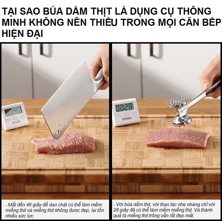Búa dầm thịt, hành tỏi đa năng