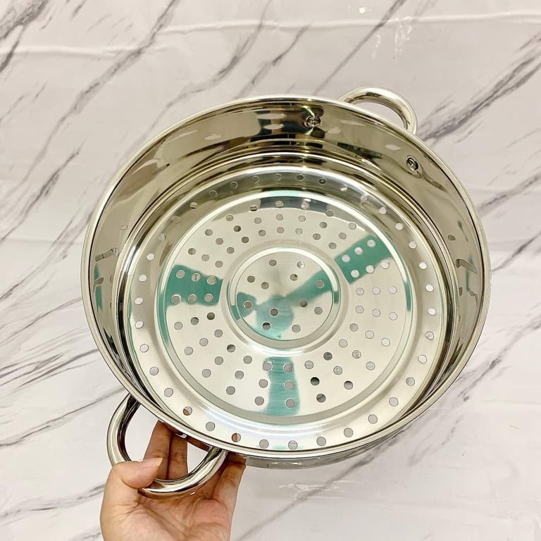 NỒI LUỘC GÀ ARBER 13L (AN30L) inox 304 kèm xửng hấp nắp kính