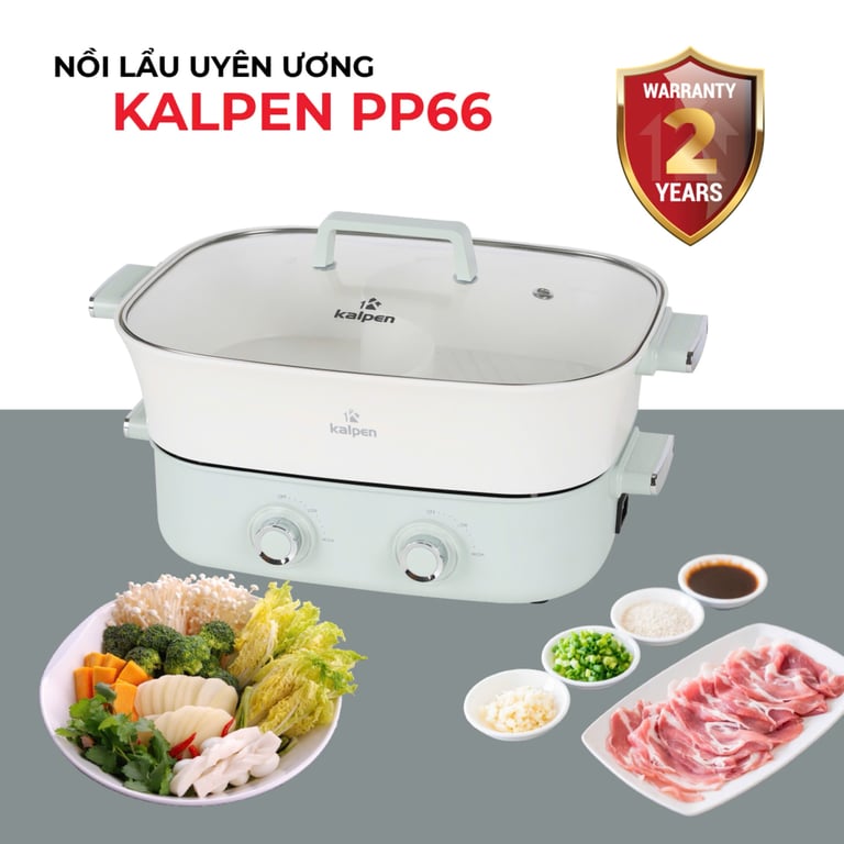 BẾP LẨU - NƯỚNG 2 NGĂN ĐA NĂNG KALPEN 6.5L PP66
