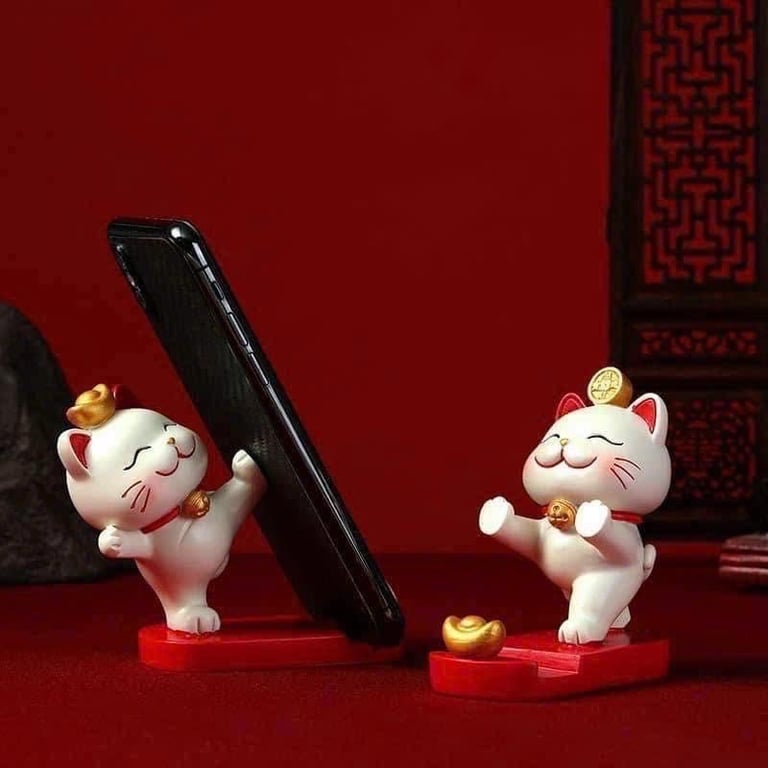 GIÁ ĐỠ ĐIỆN THOẠI MÈO THẦN TÀI MAY MẮN