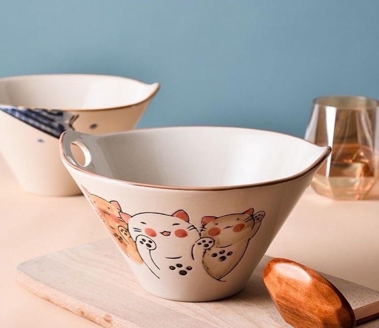 Set 2 Bát tô sâu lòng gốm sứ cao cấp 20cm, dung tích 800ml